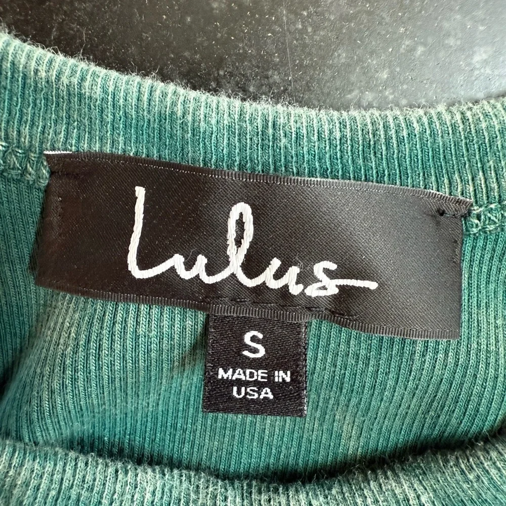 Lulu's Teal Green Ribbed Racerback Tank Top Size Small - Picture 7 of 8
